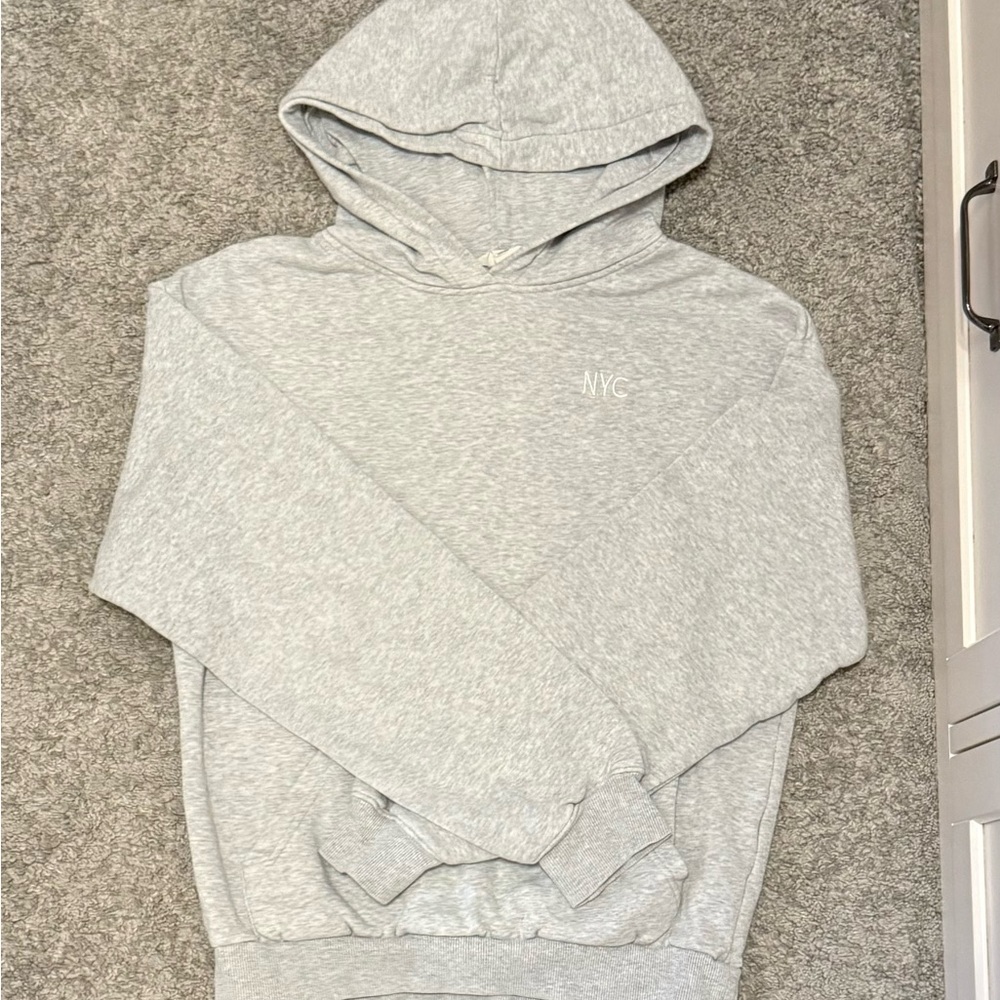 H&M Gray Sweatshirt Relaxed Fit Cotton Blend